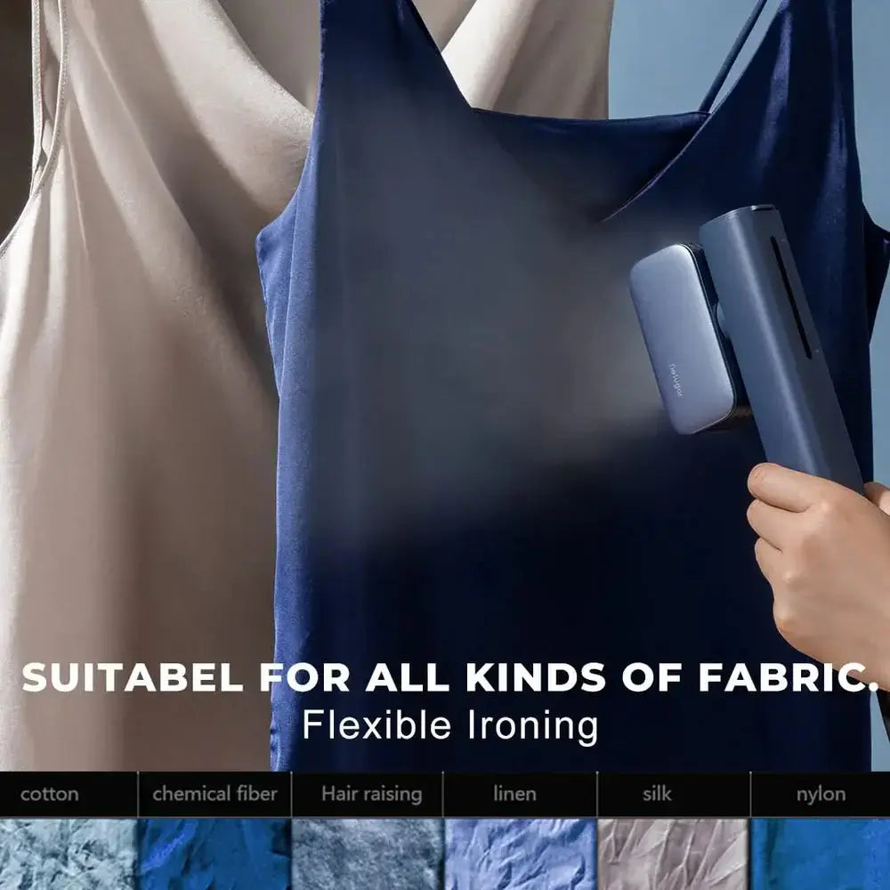 Nesugar G2 Pro handheld steamer smoothing wrinkles on suit for business travel